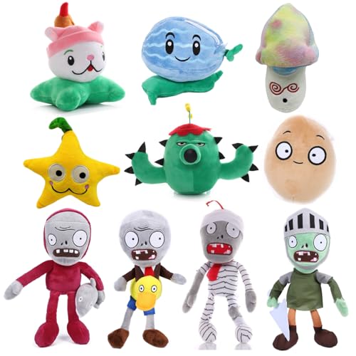 JHESAO 10 PCS Plants and Zombies Plush Zombies Plants Sets Toy, 1 2 Stuffed Soft Doll PVZ Plush Figure Doll New -  JHESAO Ltd, 10set