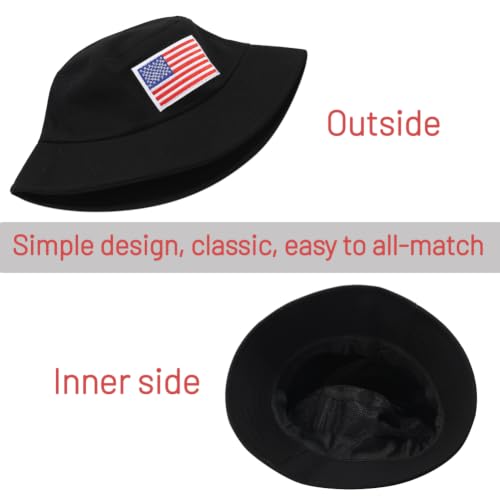 Image of Cotton Bucket Hat for Women Men Summer Travel Sun Beach Bucket Cap, Unisex Outdoor Fisherman Hat