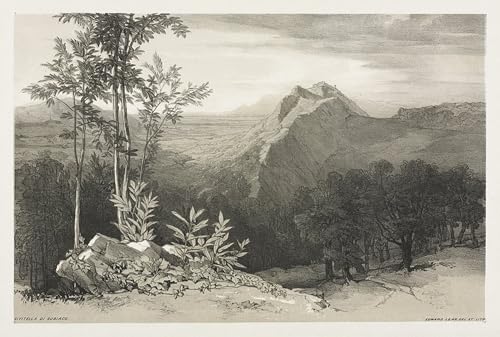 Impression d'art Civitella di Subiaco d'Edward Lear pour la décoration du salon