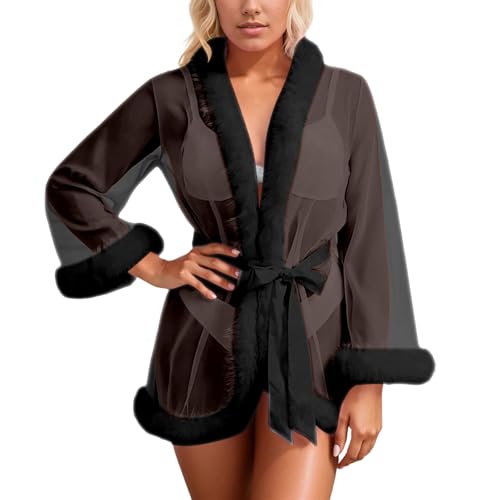 Robe lingerie sexy et ensemble en dentelle pour pimenter vos nuits coquines en col V profond