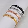 MILAKOO 6mm Black Stainless Steel Bangle for Mom Women Crystal Zirconia Rhinestone Shiny Bracelet Cuff #5