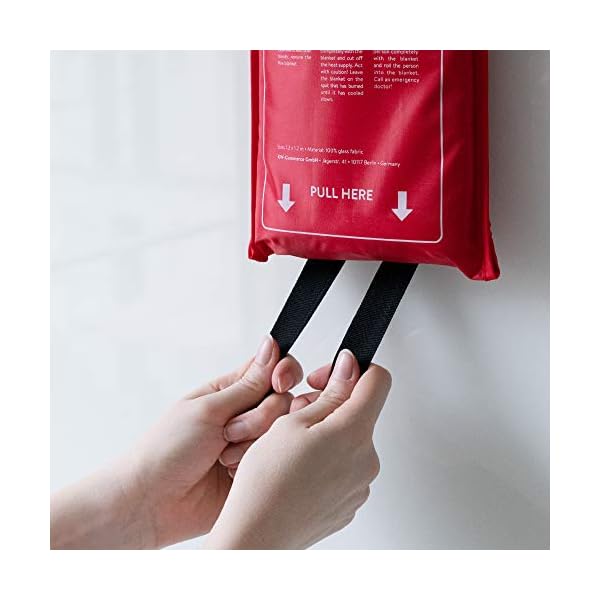 Navaris 2x Löschdecke aus Glasfaser 1,20 x1,20m - 2er Set Feuerlöschdecke Fettbrände - Brandschutzdecke Küche Auto… – Bild 7