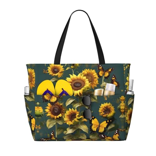 Sac imperméable anti-pluie tournesol et papillons pour protéger vos affaires
