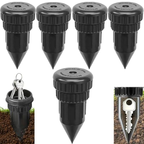 Image of Fake Sprinkler Key Hider with Storage Box, Hide A Key Cash Hider Sprinkler Head, Outdoor Key Holder for House Keys, Car Keys, Waterproof Camouflage Key Safe,Easy Push Into The Ground-5PCS