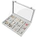 Stylifing Ice Velvet Clear Lid 12 Grid Jewelry Tray Showcase Removable Display Lockable Storage Box for Girls Women