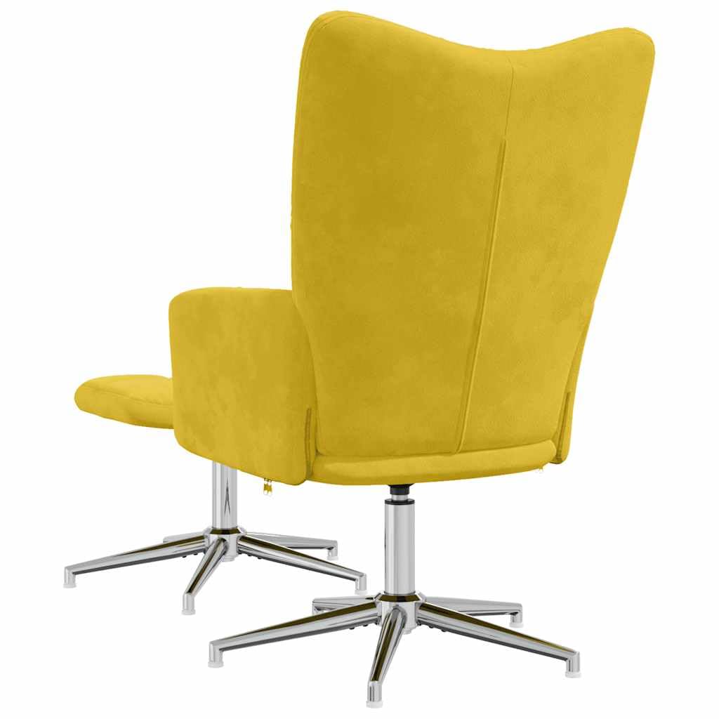 vidaXL Relaxsessel mit Hocker Drehbar Fernsehsessel Polstersessel Polsterstuhl Relaxstuhl Sessel Ohrensessel Armsessel Wohnzimmer Senfgelb Samt