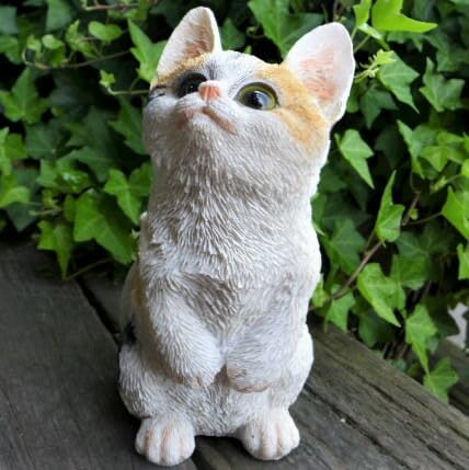 猫の置物 三毛猫の子猫 7231HT キャット ガーデンオブジェ CAT 動物 オーナメント ネコ 雑貨 ガーデン オブジェ ガーデニング インテリ