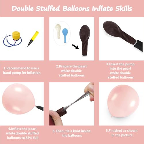 Image of 108Pcs Double Stuffed Pearl Pink Balloon Garland Arch Kit