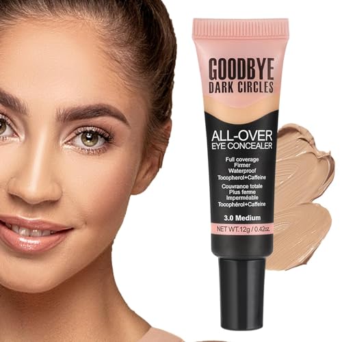 Corriente de bajo, cobertura completa, impermeable y a prueba de sudor, ideal para imperfecciones, círculos oscuros e imperfecciones, mezcla fácil para un acabado natural e impecable
