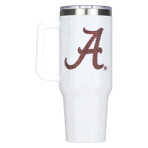 Image of The Memory Company Officially Licensed 40oz White Bling Game Day Tumbler, University of Alabama
