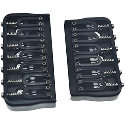 KAISH Black 6 String Guitar Fixed Bridge Electric Guitar Hardtail Bridge for Strat/Tele Guitars