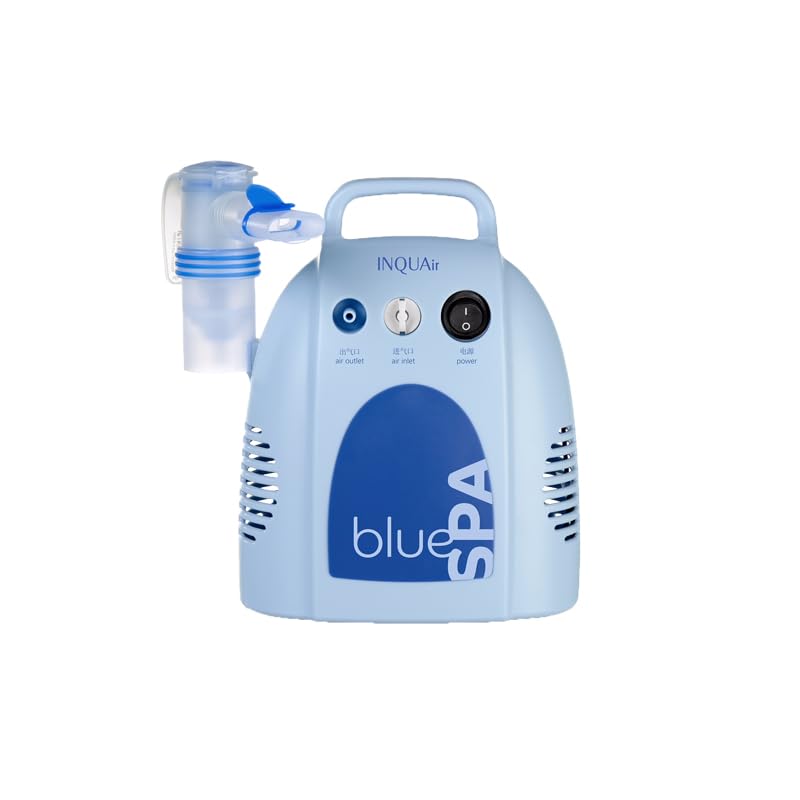 INQUAir Blue Spa - Compresor nebulizador de grado médico para niños y adultos para toser flema