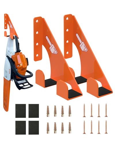 Chainsaw Holder 2-Pack, Heavy-Duty Alloy Steel Wall Mount