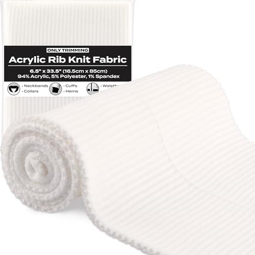 ONLY TRIMMING 2x2 Acrylic Rib Knit Fabric, Warm &...