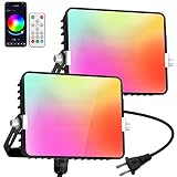 CINOTON RGBCW LED Flood Light Outdoor Indoor, 20W (200W Equiv.) 2000LM Bluetooth Smart Color Changin