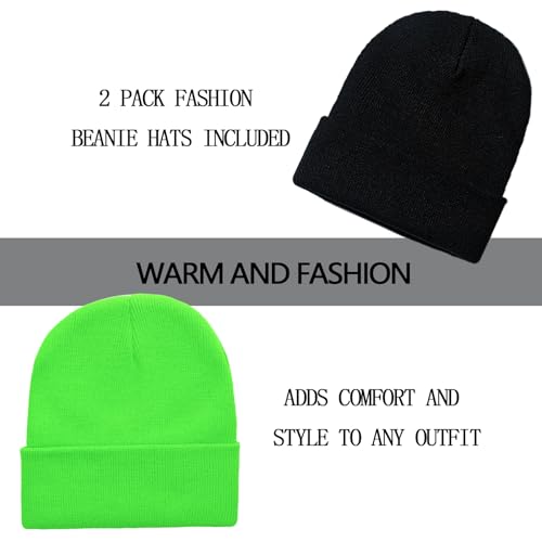 Image of ZOORON 1&2 Pack Beanie for Men Women Slouchy Beanie Hats Winter Knit Caps Soft Ski Hat Unisex