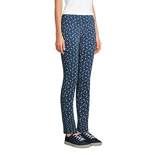 Lands' End Womens Starfish Slim Leg Pants Deep Sea Navy Geo Paisley Regular X-Small3