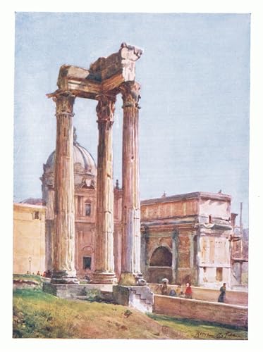 Pintura al óleo del Templo de Vespasiano, lienzo decorativo de 60x90cm para casa