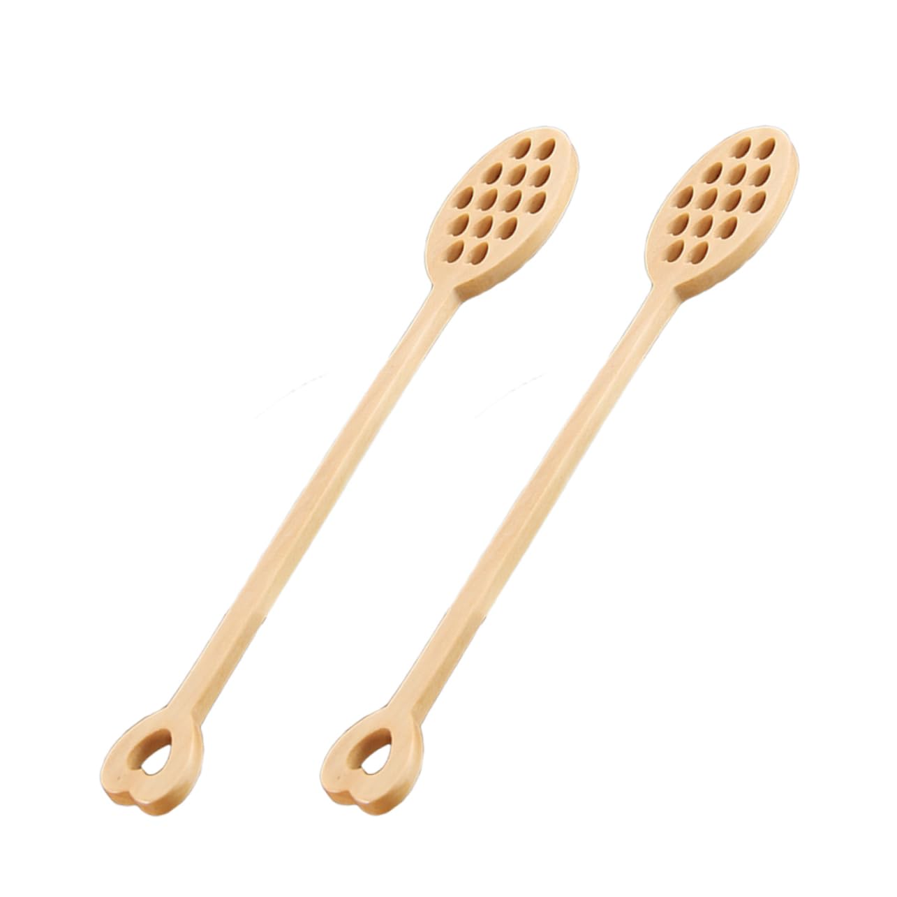 HOLIDYOYO 2 Pcs Wooden Honey Spoon Honeycomb Stick Coffee Stirrers Honeycomb Dipper Creative Coffee Stirring Stick Portable Stirring Stick Hollow-out Mixing Stick Honey Dipper Sticks
