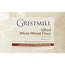Homestead Gristmill Stone-ground Sifted White Wheat Flour 5 lb, Artisanally Milled from Hard White Wheat Berries