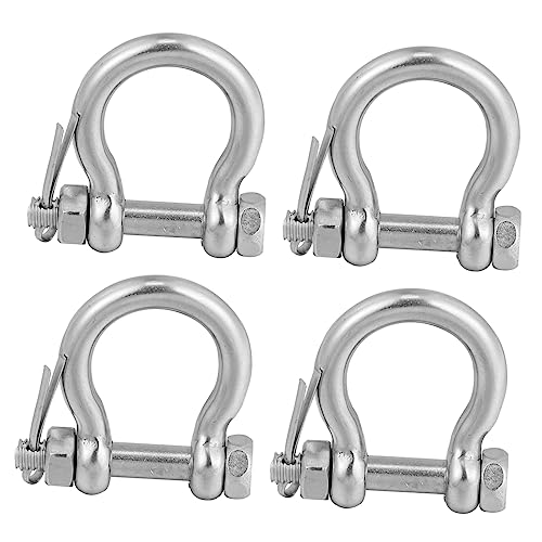 SEWACC High Strength Steel Shackles 4pcs Metal Lifting Shackles Corrosion Resistance for Rigging