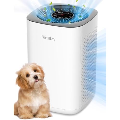 Priestley Air Purifier for Bedroom, Home, Dorm Up to 1100Ft², Smart WiFi and Timers, 3-in-1 Air Filter with HEPA Sleep Mode, Remove Dust Smoke Pollutants Odor Pet Dander