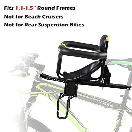 Lixada Bicycle Baby Seat Kids Child Safety Carrier Front Seat Saddle Cushion With Back Rest Foot Pedals (Type 2) #TOP4