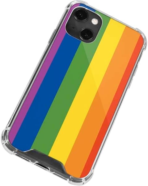 Skinit Clear Phone Case Compatible with iPhone 14 Plus - Vertical Rainbow Flag Design