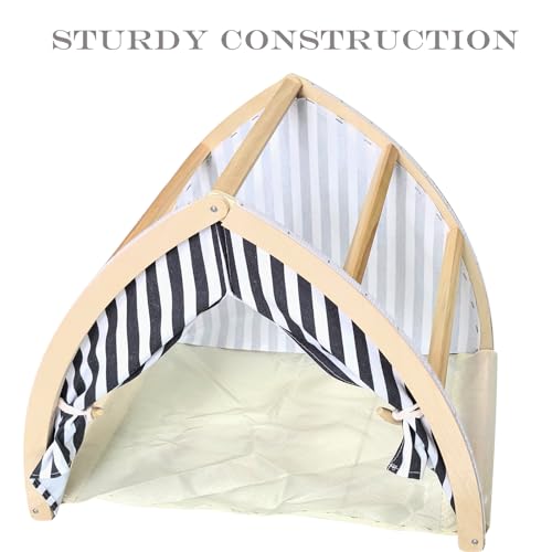 COODIA Cat House, Cat Beds for Indoor Cats, Cat Scratchers with Sisal Scratching Board, Cat Scratcher Bed with Fluffy Ball Hanging, Cat Condo 20x16x16 inches