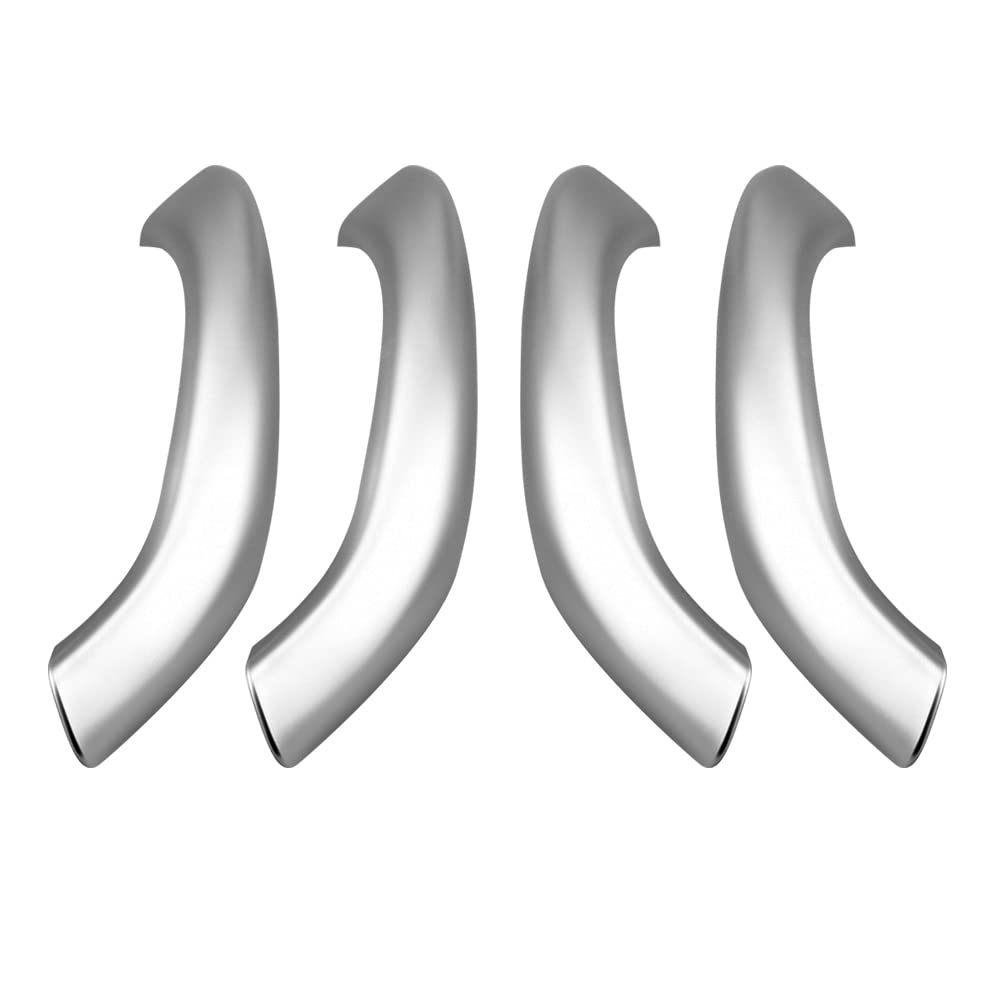 4PCS mejorada interior manija de la puerta cubierta Aarmrest cubierta recorte recambio compatible con X1 X2 F48 F49 F39 2016 2017 2018 2019 2020-Plata