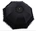 Honeystore Princess Lace Ultraviolet-Proof Folding Umbrella Anti-uv Dome Parasol Style1 Black