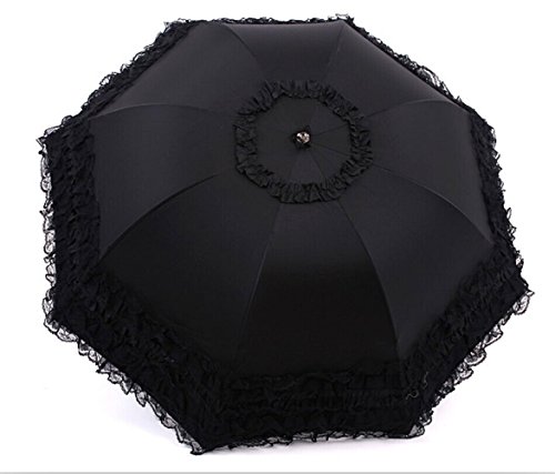 Honeystore Princess Lace Ultraviolet-Proof Folding Umbrella Anti-uv Dome Parasol - Image 3