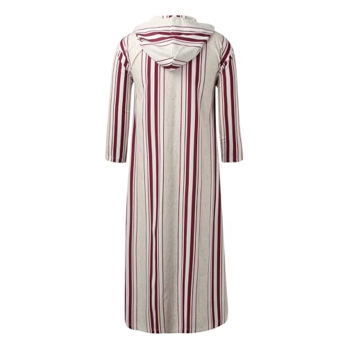 Generic Caftans For Men Big and Tall Kaftan Long Sleeve Hooded Kaftan Thobe Muslim Men Thobe Men Thobe with Pocket4