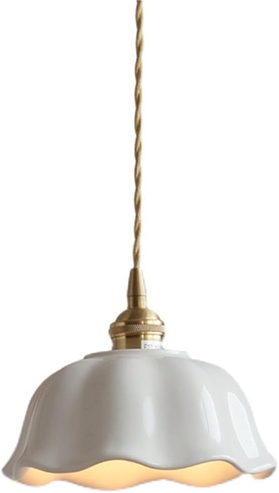 Khukhu Girls One Color White Farmhouse Pendant Light Fixture Vintage Glass Ceramic Light Kitchen Island Brass Flower Hanging Lamp Nordic Gold Chandelier For Dining Room Bedroom Cafe Bar