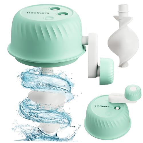 Resiners Resin Mixer, Hand-Crank Epoxy Mixer with Silicone Paddle, 3 Speeds Adjustable, Minimum Bubbles, Easy Clean, Epoxy Resin Stirrer Mixing Stir Sticks Tool Supplies for Mold Casting, DIY Crafts