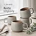 Ava Nord Ceramic Coffee Mugs Set of 4 | 12 oz Stoneware Coffee Cups | Lead-Free, Non-Toxic | Microwave and Dishwasher Safe | Comfortable Handle | Aesthetic Nordic Design for Tea and Latte | Sage Ash
