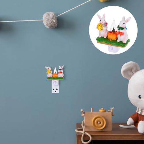 Lámpara de mesa con forma de conejo para dormitorio miniatura 7