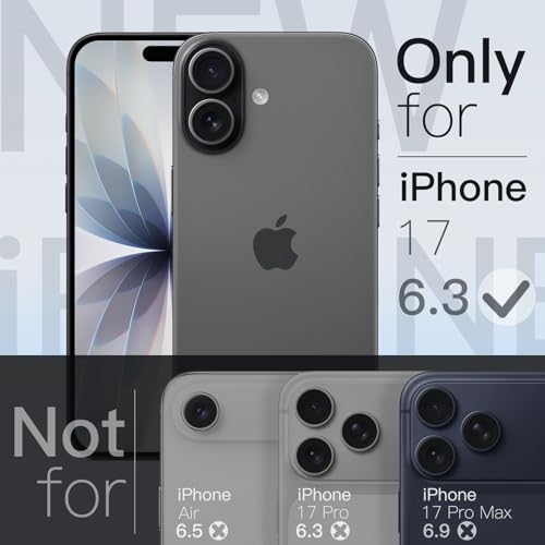 Image of JETech Slim Case for iPhone 17 6.3-Inch with Camera Lens Full Protection, Ultra-Thin Lightweight Clear Minimalist Protective Phone Cover (Black)