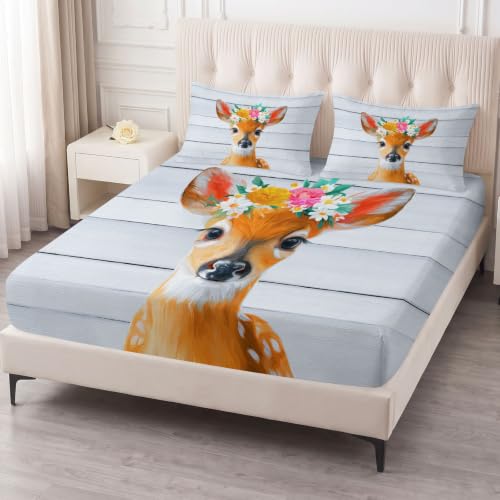 Sábanas de microfibra cepillada suave Super King con diseño de animales 4