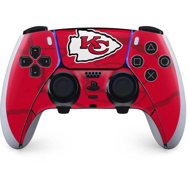 Skinit Decal Gaming Skin Compatible with PS5 DualSense Edge Pro Controller - Officially Licensed NFL Kansas City Chiefs Double Vision Design