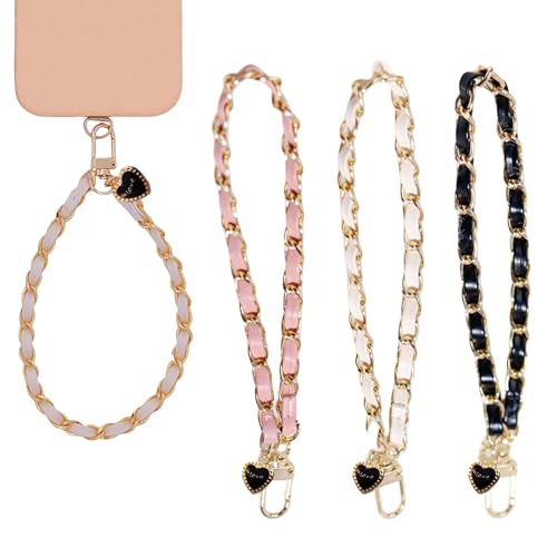 NATOSU Set 3 Cadenas Teléfono Móvil Piel y Metal
