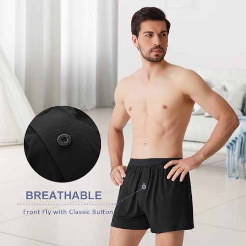 Image of BAMBOO COOL Mens Boxer Shorts Underwear Soft Comfortable Breathable Knit Boxers Short for Men (3 or 5 Pack)