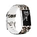 Baaletc Replacement Accessory Band/Interchangeable Wristband Bracelet Strap with Metal Watch Clasp for Fitbit Charge 2 Fitness Tracker (Leopard Print, Small Size)