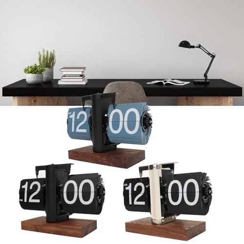 Relógio De Mesa Flip MOUMOUTEN, Relógio De Tubo Giratório Automático Retro Digital, Relógio De Derre