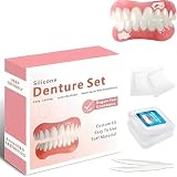 1 Set Dentiera Finta Naturale,Faccette Dentali Universali Superiore E Inferiore, Dentiera Provvisoria,Provvisoria Denti Finti Per Uomini E Donne Di Denti Imperfetti（1）