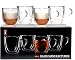 Bely Strong Double Wall Insulated Glass Coffee Mugs,Set of 4,12 oz,Clear Glass Coffee Tea Cups With Handle,Espresso Mugs,Latte Mugs,Cappuccino Cups,Beer Glasses,Dishwasher & Microwave Safe