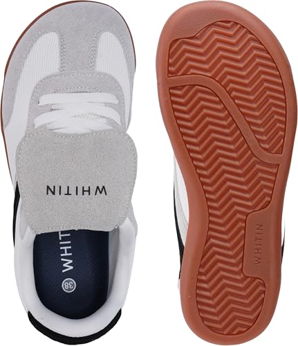 Image of WHITIN Wide Toe Box Barefoot Shoes for Women + Fashion Tennis Sneakers + Trendy Fold-Over Tongue