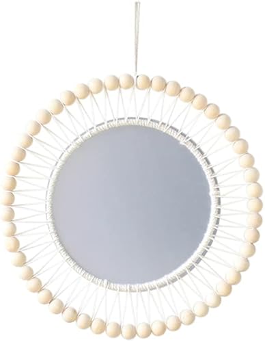 Miniatura 1 de Surakey Mini espejo redondo de pared con flecos bohemios macramé de 15.75 pulgadas, pequeño círculo de pared para colgar, espejo circular para