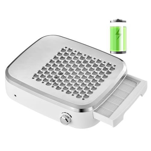 Image of Makartt Cordless Nail Dust Collector: Rechargeable Fan Nail Vacuum with 4000RPM Adjustable Suction, Reusable Filter, 5H Battery, Portable Quiet Dust Extractor for Home Acrylic Gel Dip Powder, Sylvee