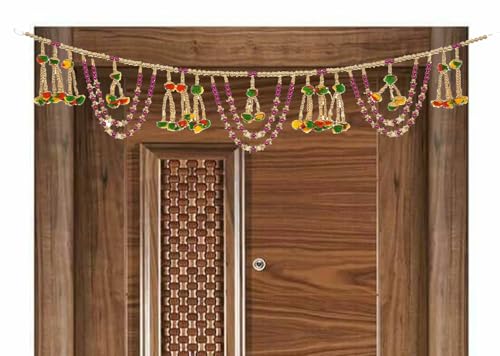 Image of Multi Beads Home Decor Hanging Toran Main Door Garlands Handmade Bandhanwar Door Entrance Hanging Home Traditional Wall Decoration Diwali Gift